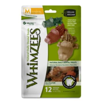 Whimzees Dog Dental Treat - Alligator - Medium (25-40lbs) 12.7oz