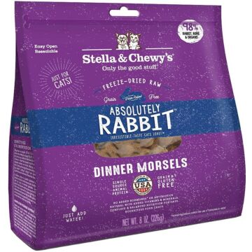 Stella and Chewys Cat Food - Freeze-Dried Dinner Morsels - Absolutely Rabbit
 18oz