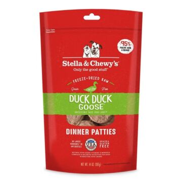 Stella & Chewys Dog Food - Freeze-Dried Dinner Patties - Duck Duck Goose 14oz