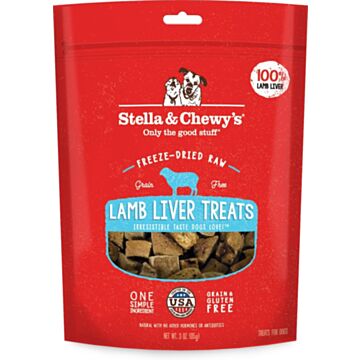 Stella & Chewys Dog Freeze Dried Raw Organ Treats - Lamb Liver 3oz