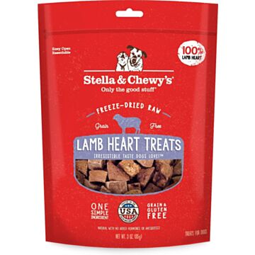 Stella & Chewys Dog Freeze Dried Raw Organ Treats - Lamb Heart 3oz