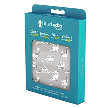 LitterLocker 3 Fashion Cat Litter Bin - Fabric Sleeve - Paper Cats