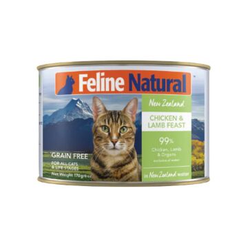 Feline Natural無穀物主食貓罐頭 - 雞肉及羊肉配方 170g