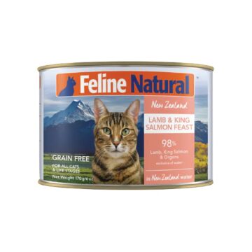 Feline Natural Cat Canned Food - Lamb & King Salmon Feast 170g