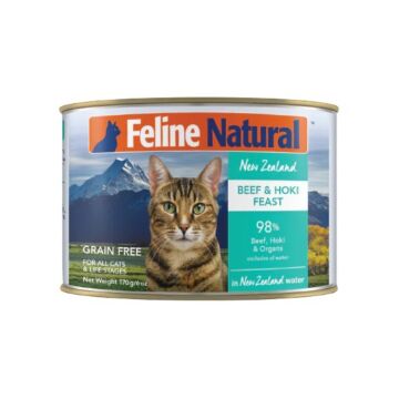 Feline Natural無穀物主食貓罐頭 - 牛肉及鱈魚 170g