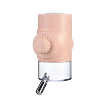 Pet Kennel Water Dispenser Attachment - No Drip Water Bottle 500ml - Pink