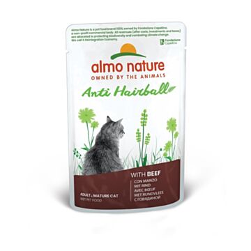Almo Nature Functional Cat Pouch - Anti Hairball - with Beef