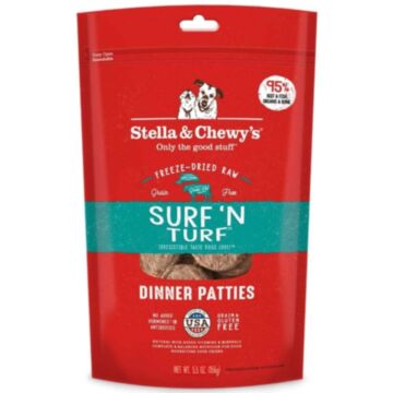 Stella & Chewys Dog Food - Freeze-Dried Dinner Patties - Surf N Turf 25oz