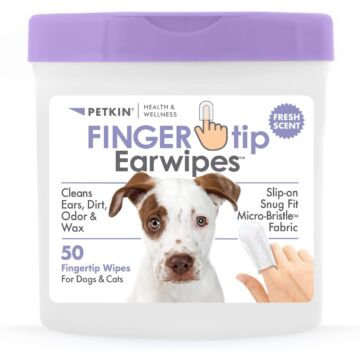 Petkin Fingertip Ear Wipes for Dogs and Cats 50pcs