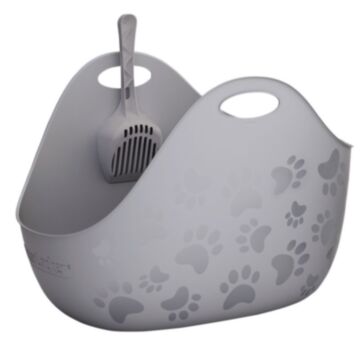 LitterLocker Cat Litter Box with Scoop - Grey