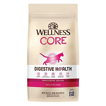 Wellness CORE Digestive Health Cat Food - Salmon & Rice 5lb - EXP 29/08/2023
