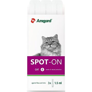 Amigard Spot-On Flea & Tick Repellent for Cats (Pack of 3 x 1.5ml)