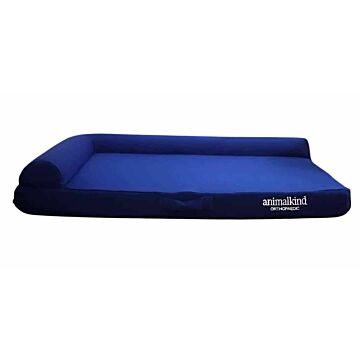Animalkind Orthopaedic Bed with L Shaped Pillow for Dogs and Cats - Royal Blue Medium