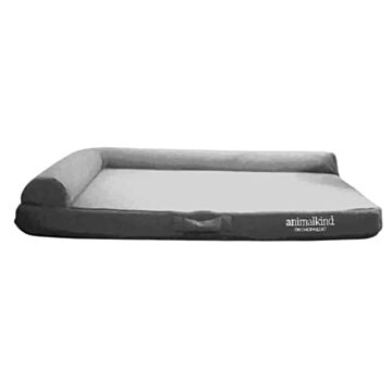 Animalkind Orthopaedic Bed with L Shaped Pillow for Dogs and Cats - Subtle Grey