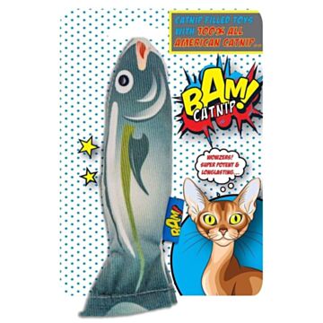 BAM Cat Toy - Super Potent & Long Lasting 100% Filled American Catnip Fish
