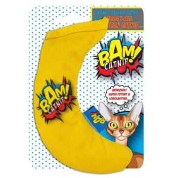 BAM Cat Toy - Super Potent & Long Lasting 100% Filled American Catnip Banana