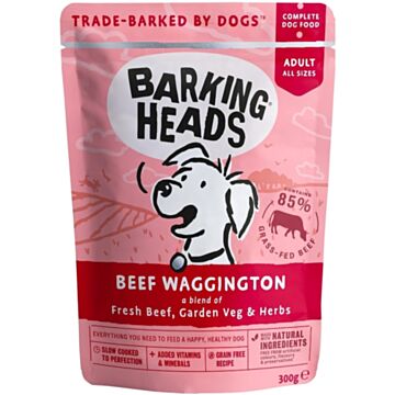 Barking Heads Grain Free Dog Pouch - Beef 300g