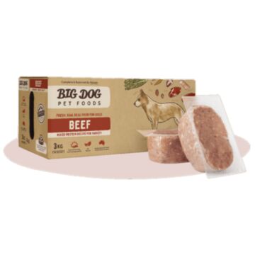 BIG DOG Standard Range Frozen Raw Dog Food - Beef 3kg