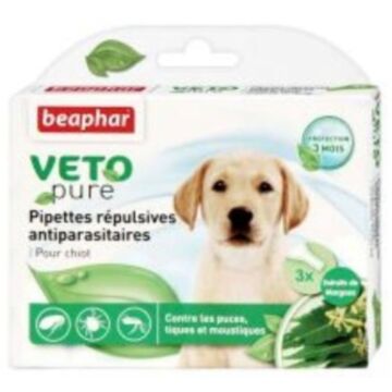 Beaphar VETO Pure Bio Spot On for Puppy - Repels Fleas Ticks & Mosquitoes