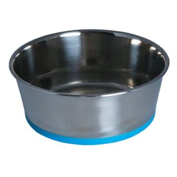 ROGZ Stainless Non-Slip Steel Slurp Bowlz - Blue (L)