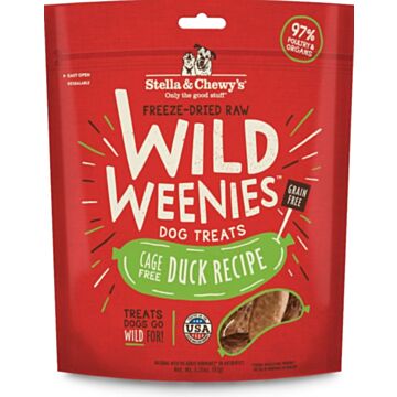 Stella & Chewys Dog Freeze Dried Treats - Wild Weenies - Cage Free Duck Recipe 3.25oz