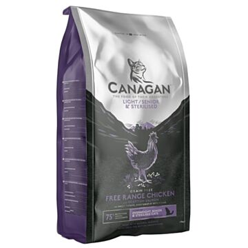 Canagan Cat Food - Grain Free Light / Senior / Sterilised - Chicken & Salmon 4kg