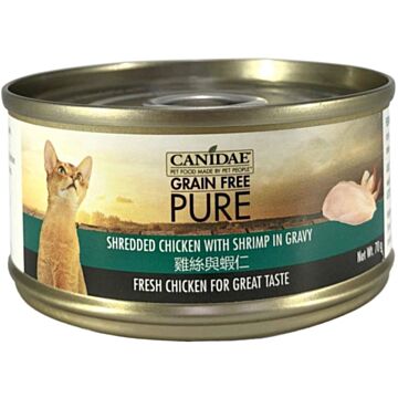 Canidae Wet Cat Food - Pure Shredded Chicken with Shrimp in gravy 70g