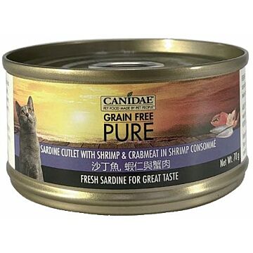 Canidae Wet Cat Food - Pure Sardine Cutlet with Shrimp and Crabmeat in Shrimp Consomme 70g