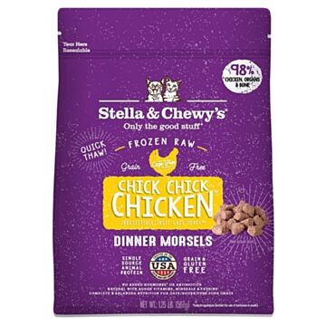 Stella & Chewys Cat Food - Frozen Raw Dinner Morsels - Chick Chick Chicken 1.25lb