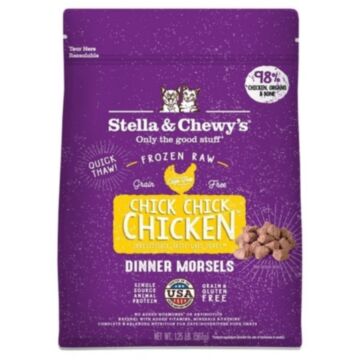 Stella & Chewys Cat Food - Frozen Raw Dinner Morsels - Chick Chick Chicken 3lb