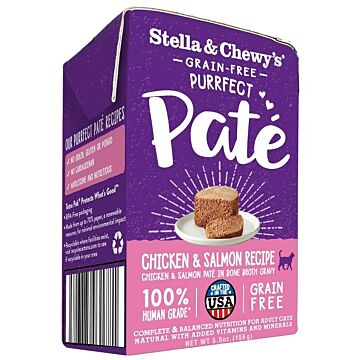 Stella & Chewys Cat Wet Food - Purrfect Pate - Chicken & Salmon Recipe 5.5oz