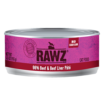 Rawz Cat Canned Food - 96% Beef & Beef Liver Pate 155g