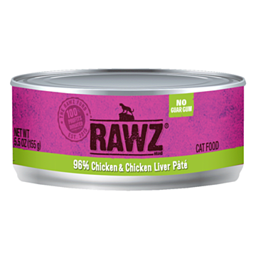 Rawz Cat Canned Food - 96% Chicken & Chicken Liver Pate 155g
