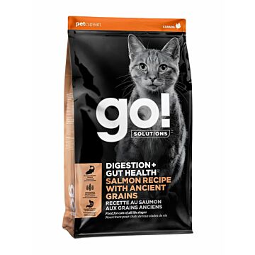 Go! SOLUTIONS Cat Food - Digestion & Gut - Salmon With Grains 8lb - EXP 31/08/2024