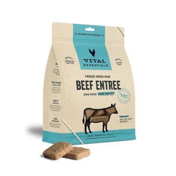Vital Essentials Dog Food - Freeze-Dried Mini Patties - Beef 14oz