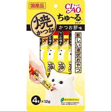 CIAO Churu Cat Treat - Grilled Tuna with Bonito Flavour (Pack of 4 X 12g)