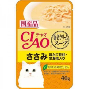 Ciao Cat Pouch (IC-215) - Chicken with scallop & sweet shrimp (cream of shrimp soup) 40g