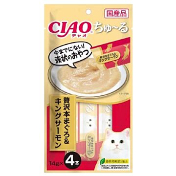 CIAO Churu Cat Treat (SC-100) - Luxury Bluefin Tuna & King Salmon 14gx4
