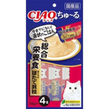 CIAO Cat Treat (SC-159) - Churu Tuna & scallop puree (Complete Diet) 14gx4