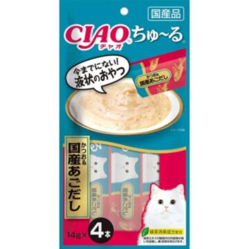 CIAO Cat Treat (SC-178) - Churu Tuna & Japenese Flying Fish puree 14gx4