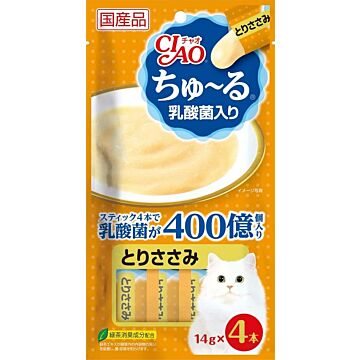 CIAO Churu Cat Treat - Lactic Acid Bacteria - Chicken (Pack of 4 X 14g)
