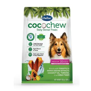 Unilac Dog Dental Treat - Grain Free Cocochew Medium (25-50lbs) 500g