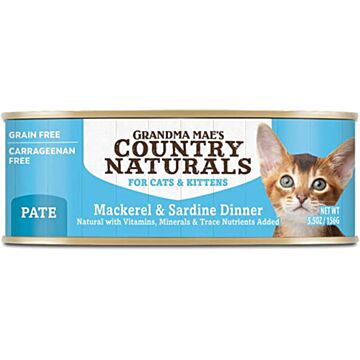 Country Naturals Cat Canned Food - Grain Free - Mackerel & Sardine Pate