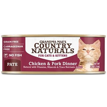 Country Naturals Cat Canned Food - Grain Free Chicken & Pork Dinner 5.5oz