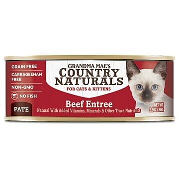 Country Naturals Cat Canned Food - Grain Free - Beef Pate 2.8oz