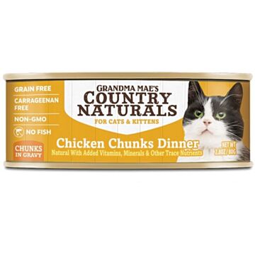 Country Naturals Cat Canned Food - Grain Free - Chicken Chunks in Gravy 2.8oz