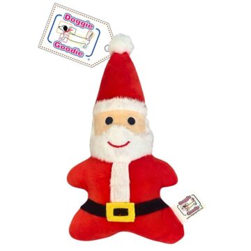 Doggie Goodie Dog Plush Toy With Squeaker - Santa