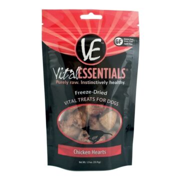 Vital Essentials Freeze Dried Dog Treat - Chicken Hearts 1.9oz