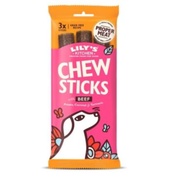 Lilys Kitchen Dog Treat - Chew Sticks with Beef 120g