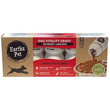 Earthz Pet Dog Supplement for Medium Large Breed - New Zealand Beef Vitality Gravy 50ml x 5pc